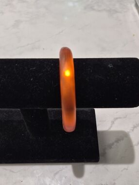 Alexis Bittar Orange Lucite Bangle Bracelet - Hinged